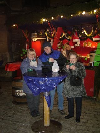 Folks and Gran at Christmas Market with some Gluhwein to keep warm!